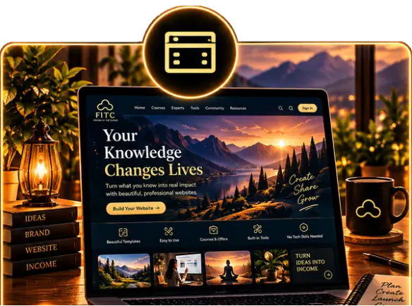 A laptop showing a website built with FITC.